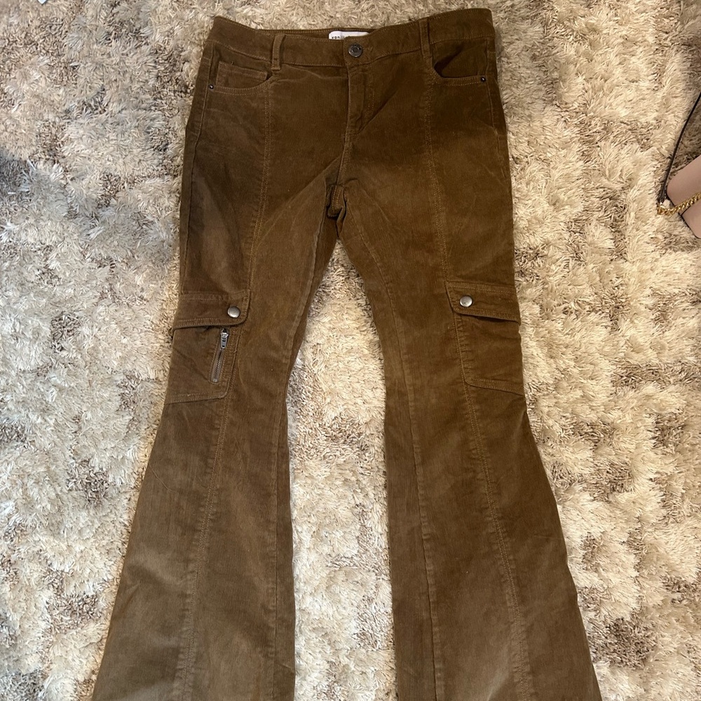 Vanilla Star Tan Corduroy Flare Pants
